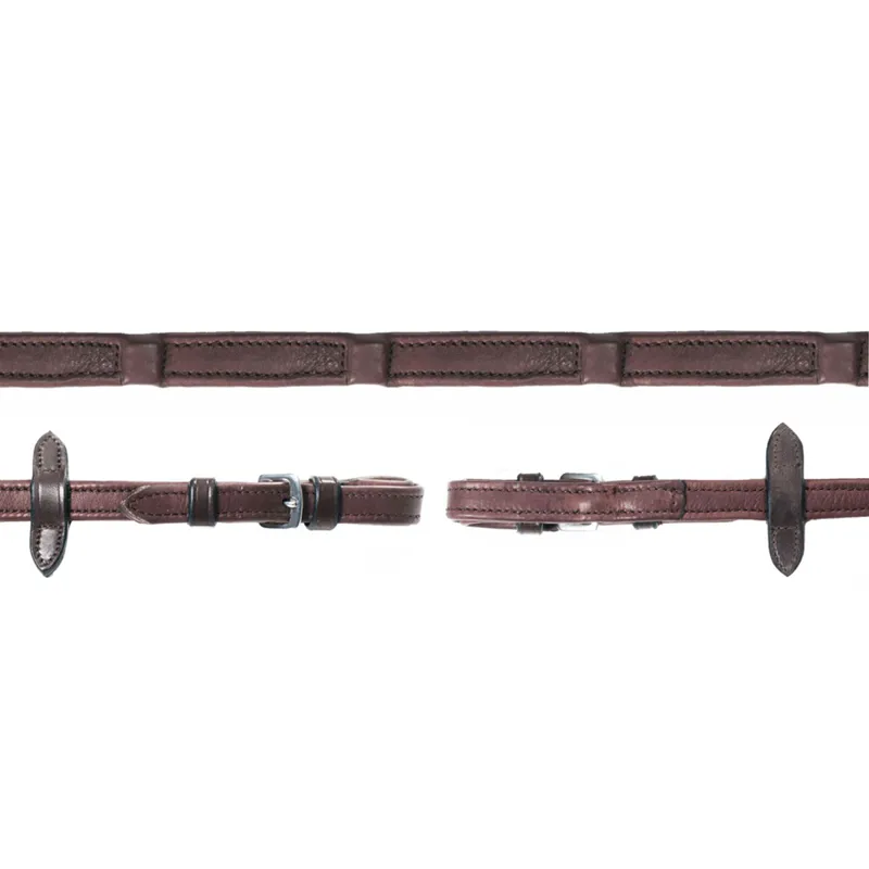 Schockemohle Durasoft Reins - Dark Brown/Silver